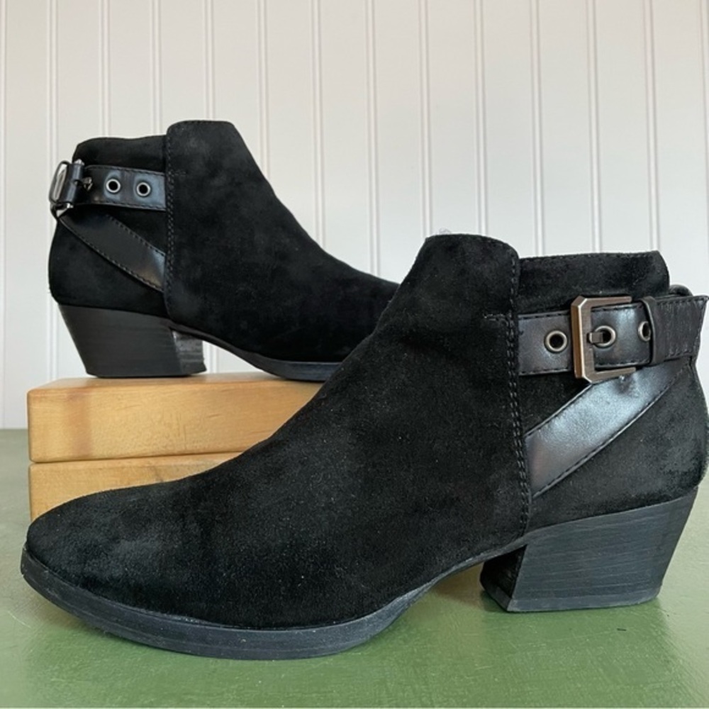Aquatalia Waterproof Belted Ankle Boots in Black Leather *Italy*